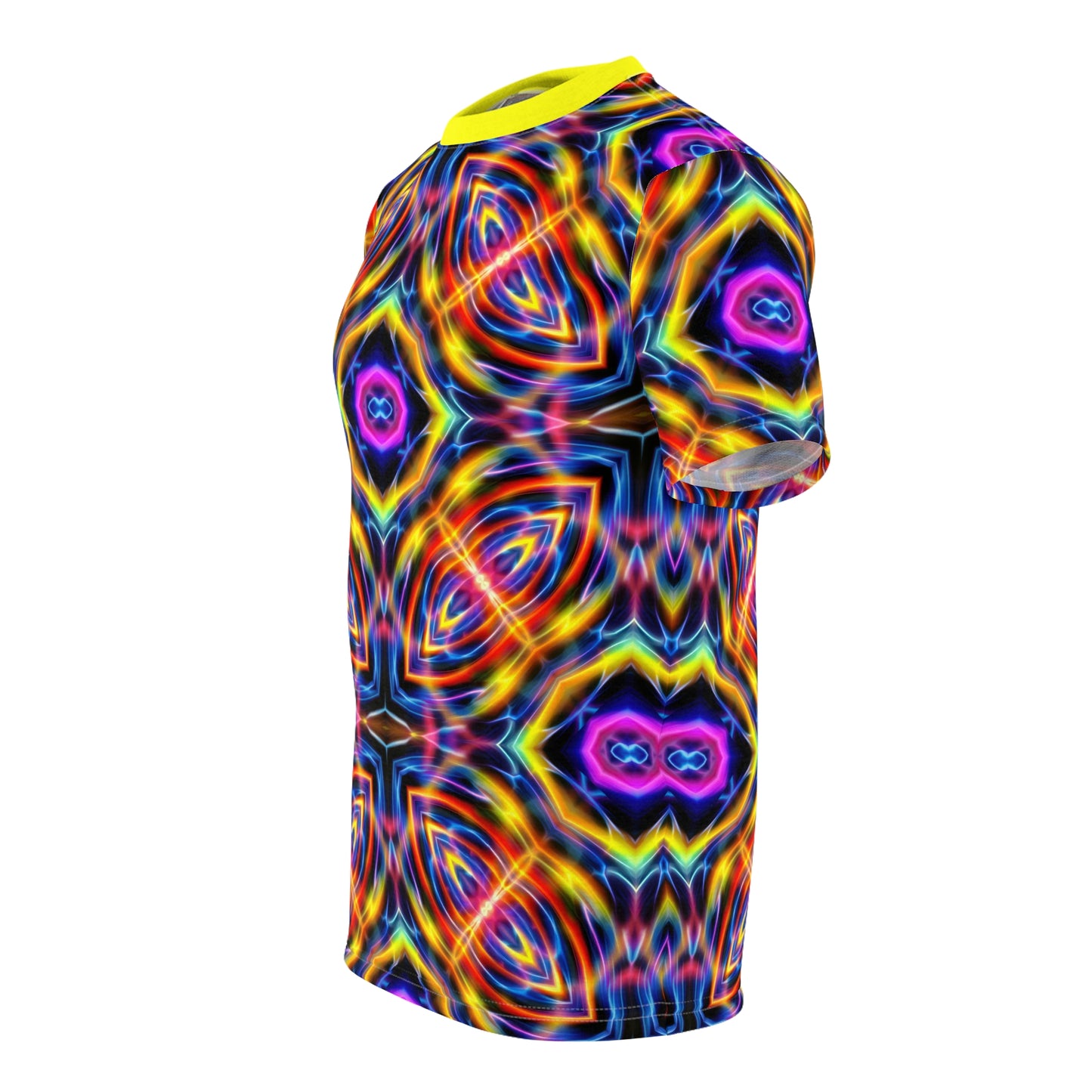 Auric Motion T-Shirt - Neon Energy Waves - Psychedelic Vibration Pattern - Sacred Geometry Tee for Festivals
