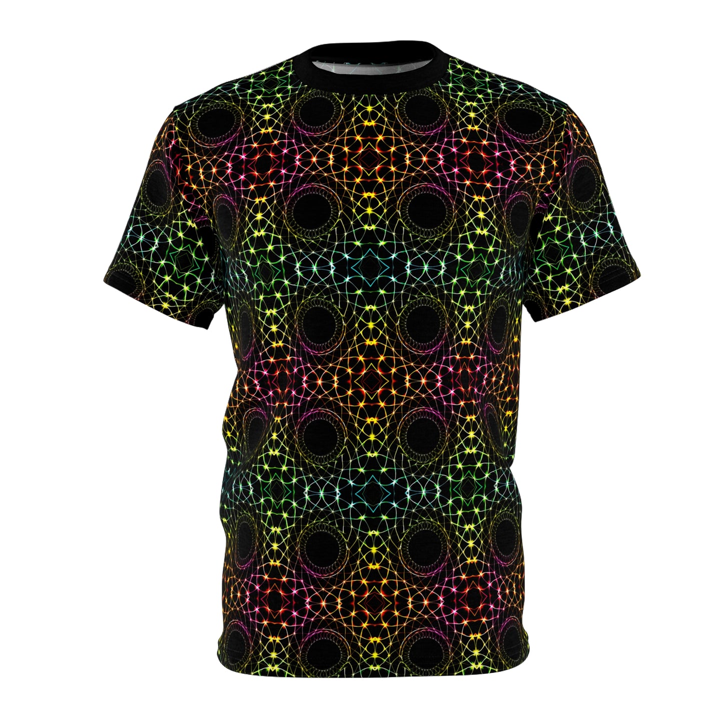 Dimensions Unveiled - Psychedelic T-Shirt with Otherworldly Design, Vibrant Festival Wear, Unique Cosmic Fashion Tee