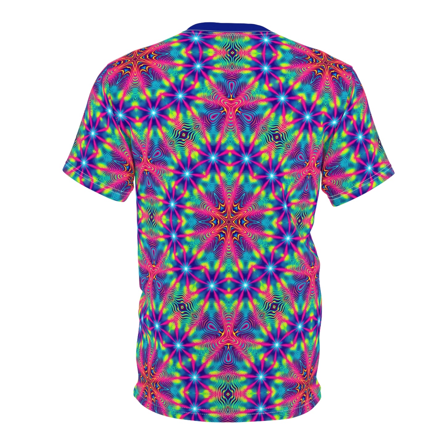 Psychedelic Rippling Stillness T-Shirt - Vibrant Wave Pattern, Trippy Festival Wear, Cosmic Time Ripple Design Tee