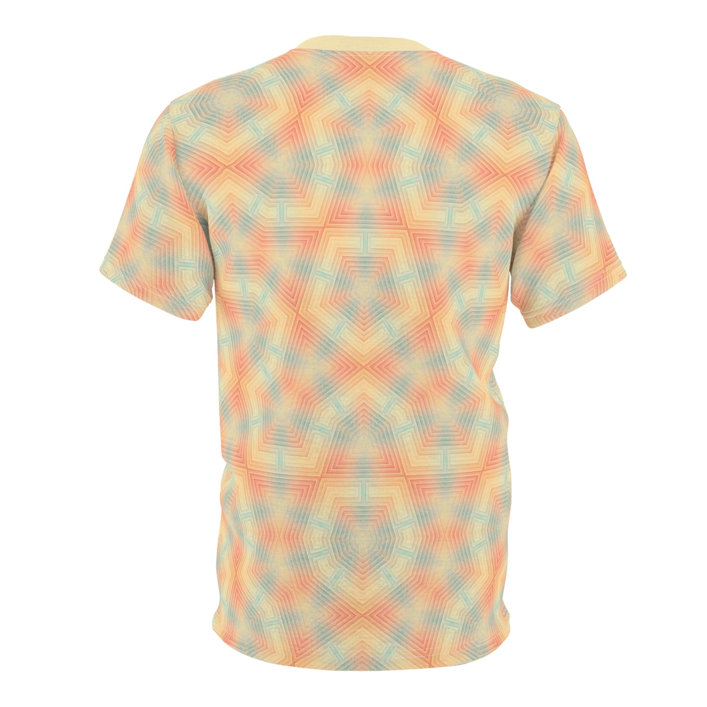 Pastel Penrose Bloom Tee - Geometric Flower Pattern Shirt, Abstract Soccer Ball Flower Design, Unisex All-Over Print T-Shirt