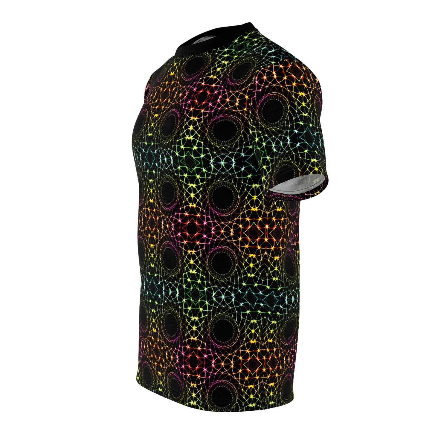 Dimensions Unveiled - Psychedelic T-Shirt with Otherworldly Design, Vibrant Festival Wear, Unique Cosmic Fashion Tee