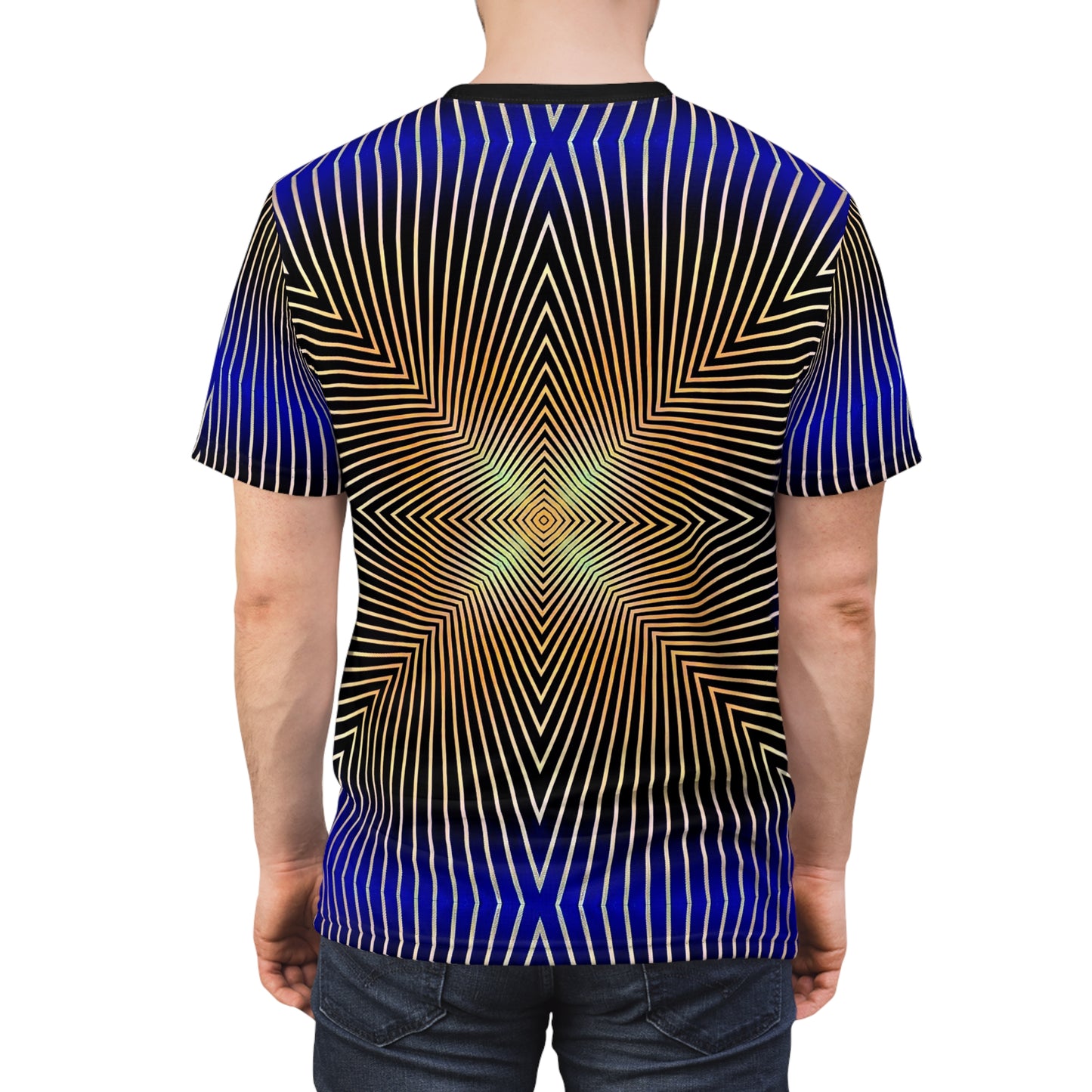 Sonic Echoes T-Shirt: Vibrant Geometric Patterns