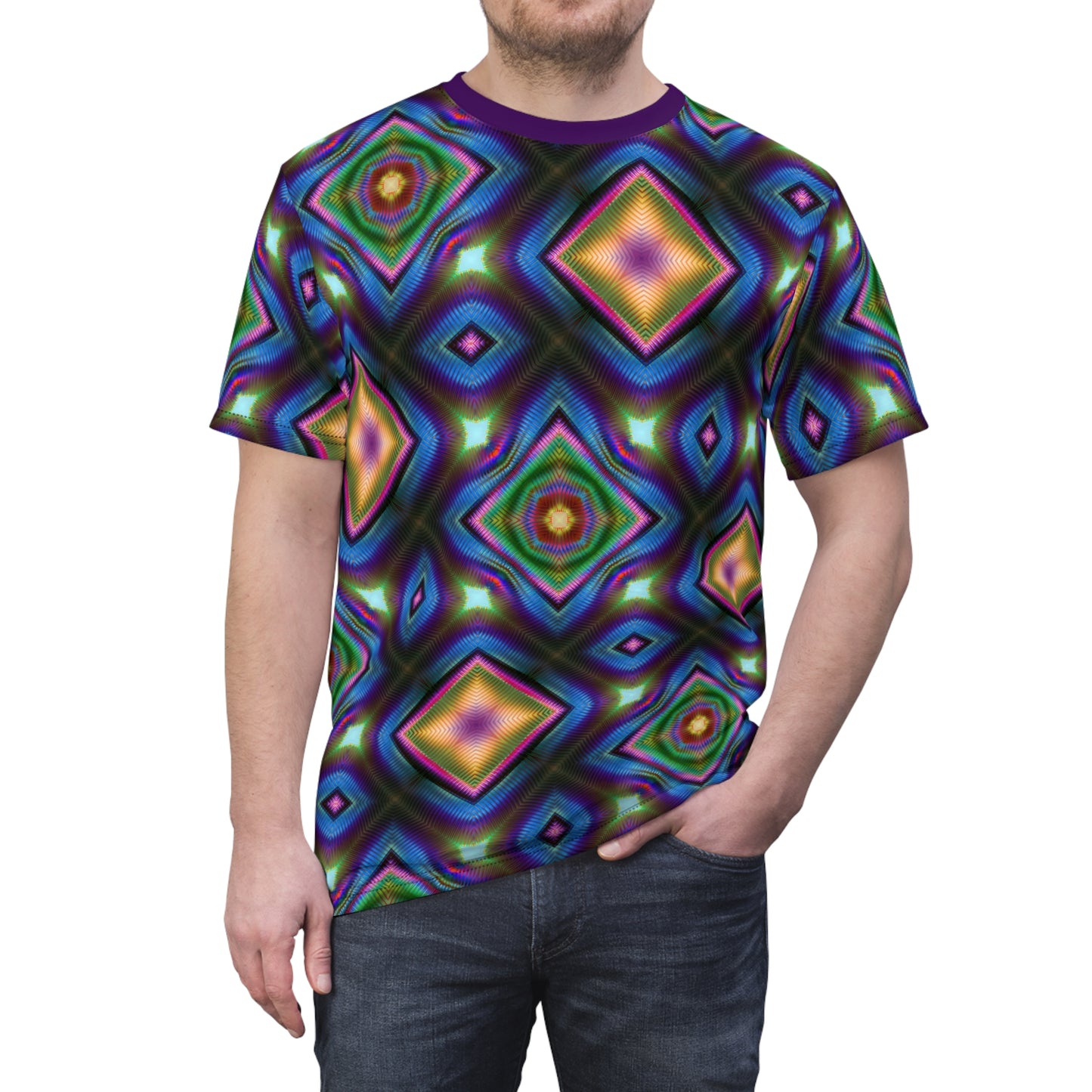 Parabolic Resonator T-Shirt - Psychedelic Geometric Pattern Tee - Vibrant Mandala Inspired Festival Clothing - Unisex Trippy Art Apparel