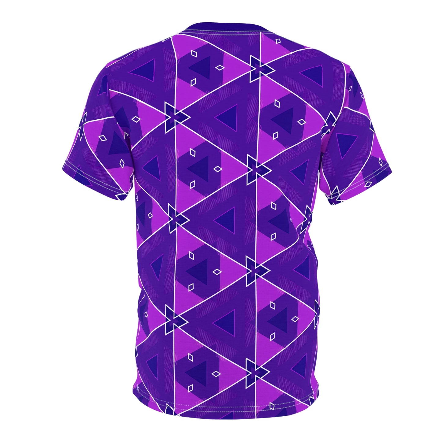 Many Shades of Triangle Psychedelic T-Shirt - Geometric Triangle Pattern, Bold Festival Wear, Vibrant Abstract Design Tee