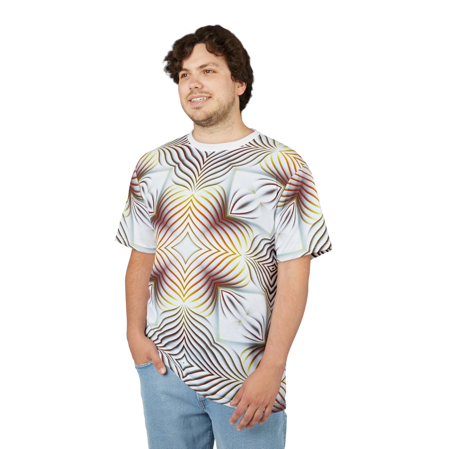 Cosmic Convergence T-Shirt - Sacred Vibrational Energy, Geometric Unity Design, Psychedelic Spiritual Wear