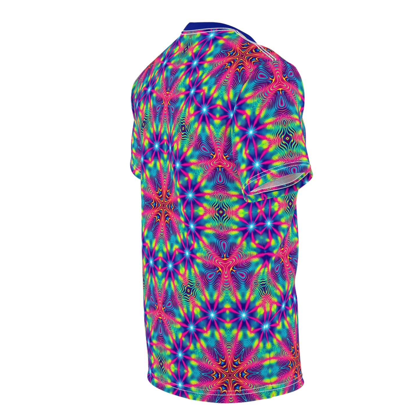 Psychedelic Rippling Stillness T-Shirt - Vibrant Wave Pattern, Trippy Festival Wear, Cosmic Time Ripple Design Tee