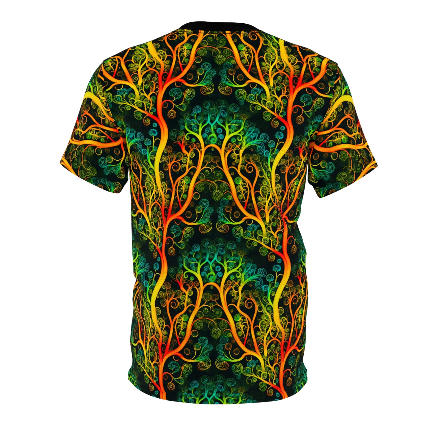 Glowing Spiral Tree Unisex Cut & Sew T-Shirt