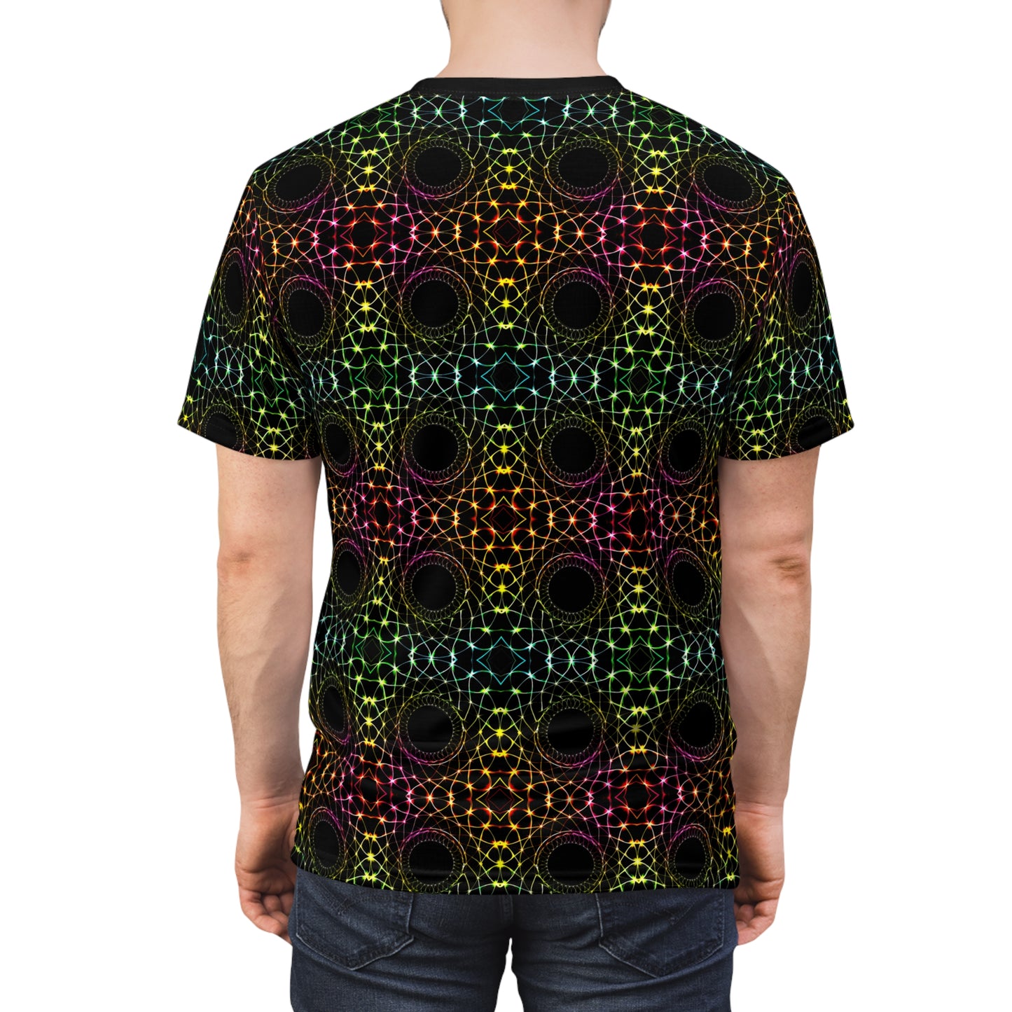 Dimensions Unveiled - Psychedelic T-Shirt with Otherworldly Design, Vibrant Festival Wear, Unique Cosmic Fashion Tee