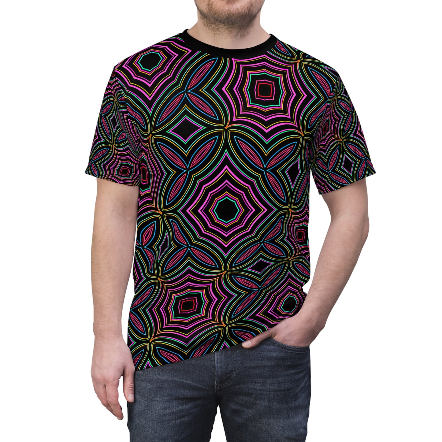 Chitta Dhvani Tee - Psychedelic Sacred Sound Design, Vibrant Festival Wear, Spiritual Consciousness T-Shirt