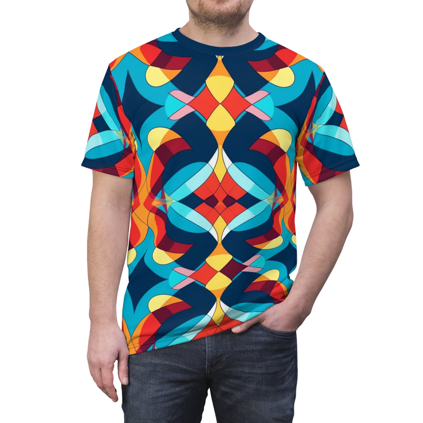 Azure Waveform Diamond All Over Print Shirt