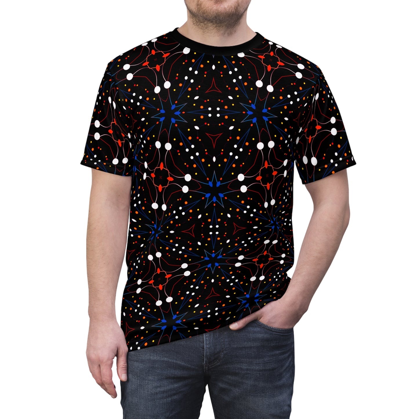 Starfield Supercluster T-Shirt: Cosmic Space Pattern Tee with Galactic Design