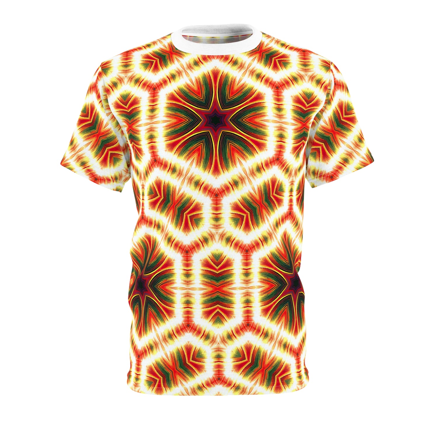 Eternal Ember Tie-Dye Tee - Blazing Festival Wear - Psychedelic All-Over Print - Rave-Ready Unisex Trippy Boho Vibes