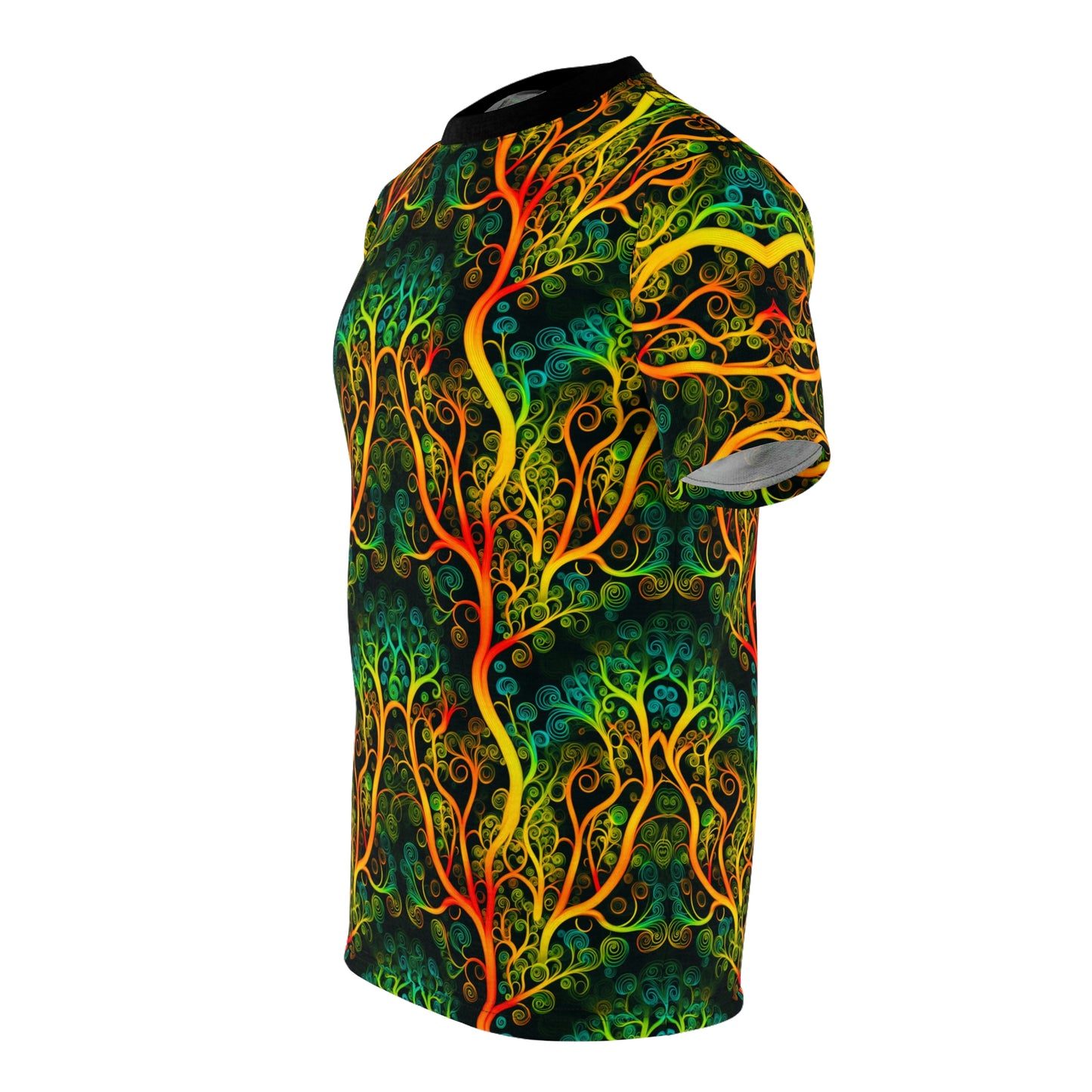 Glowing Spiral Tree Unisex Cut & Sew T-Shirt