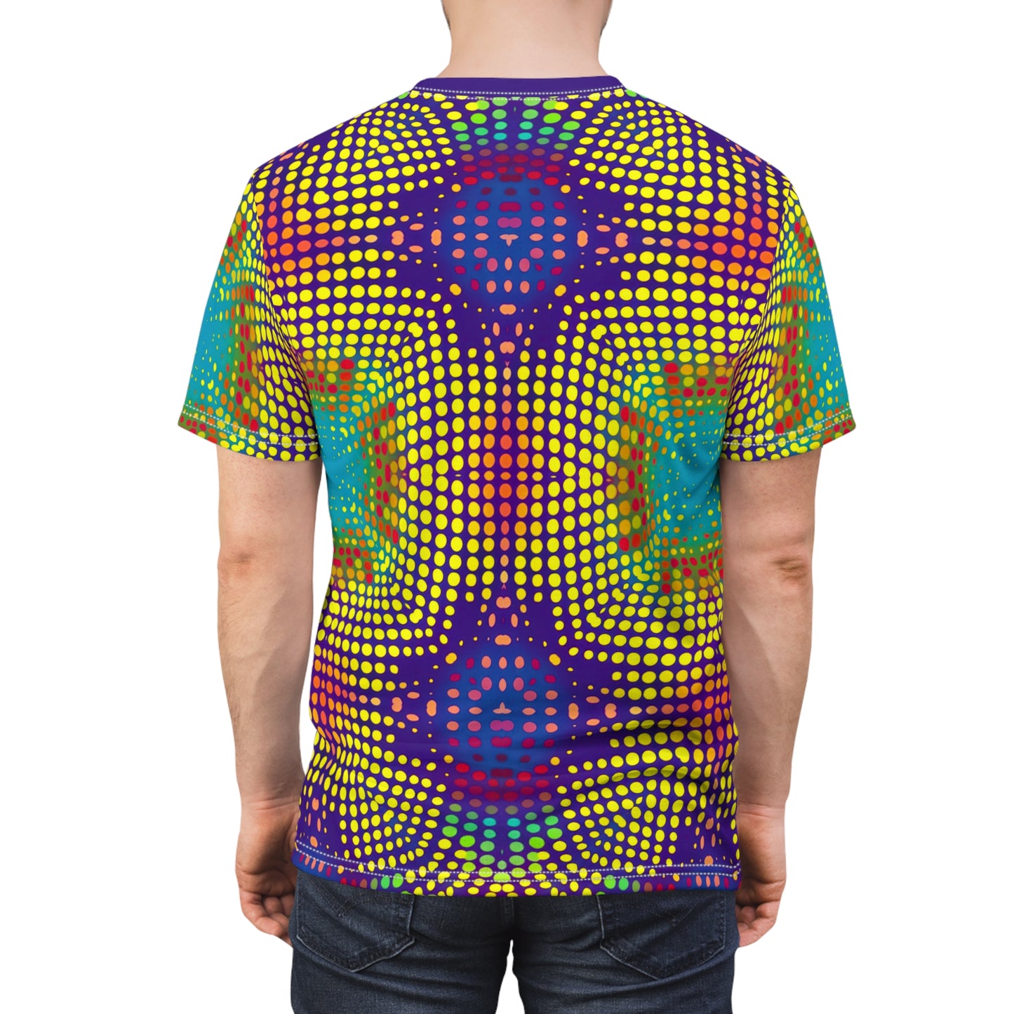 The Point and Zero T-Shirt - Psychedelic Dot Pattern Design, Vibrant Festival Wear, Trippy Geometric Art Tee