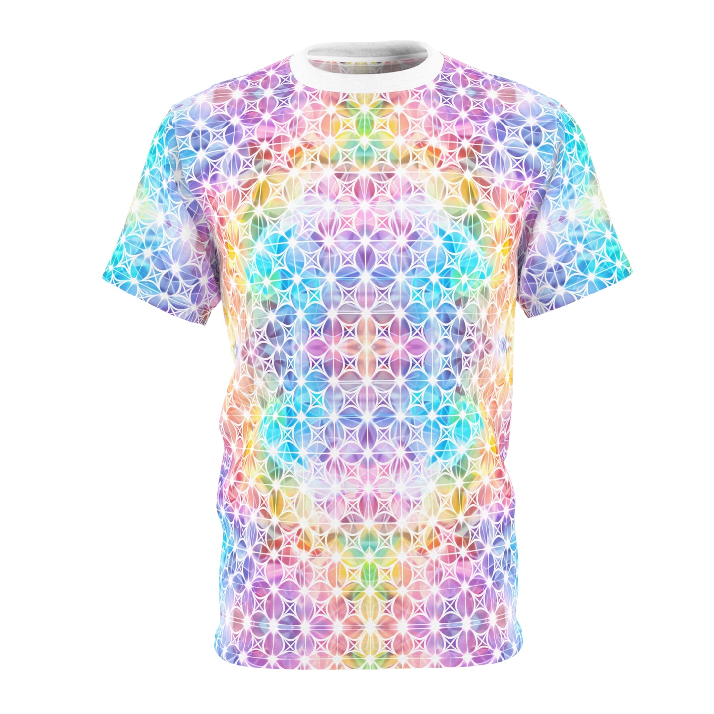 Rainbow Floralchemy Shirt - Vibrant Alchemical Flower Tee, Mystic Spectrum Top, Chakra Petal T-Shirt, Colorful Sacred Geometry Wear