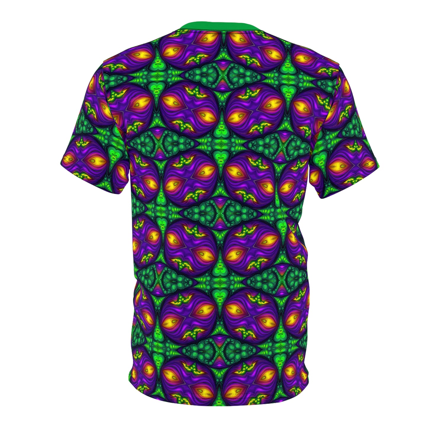 Green Purple Alien Visage Unisex All Over Print Tee