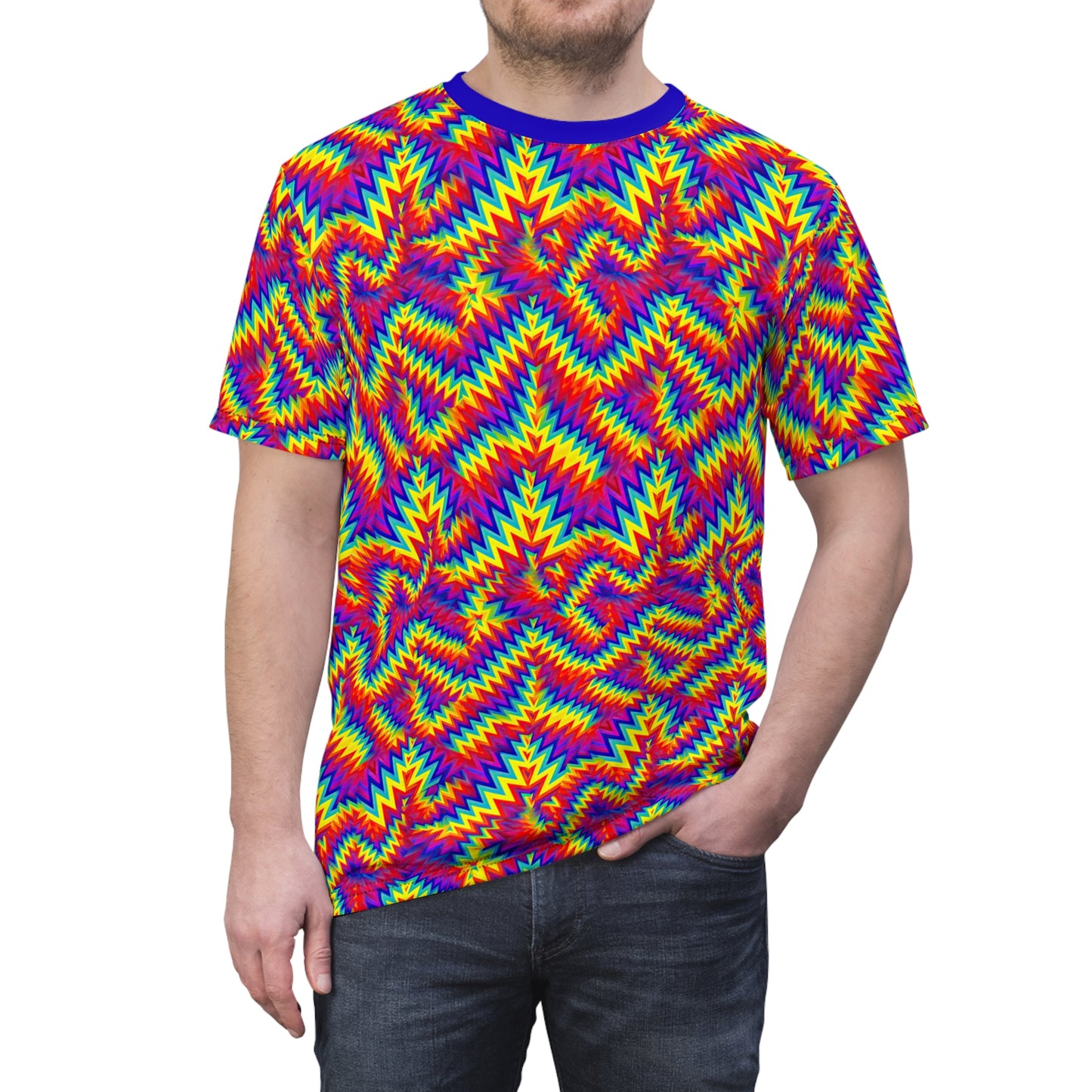 Colorful Optical Illusion Cut Out Unisex T-Shirt All Over Print