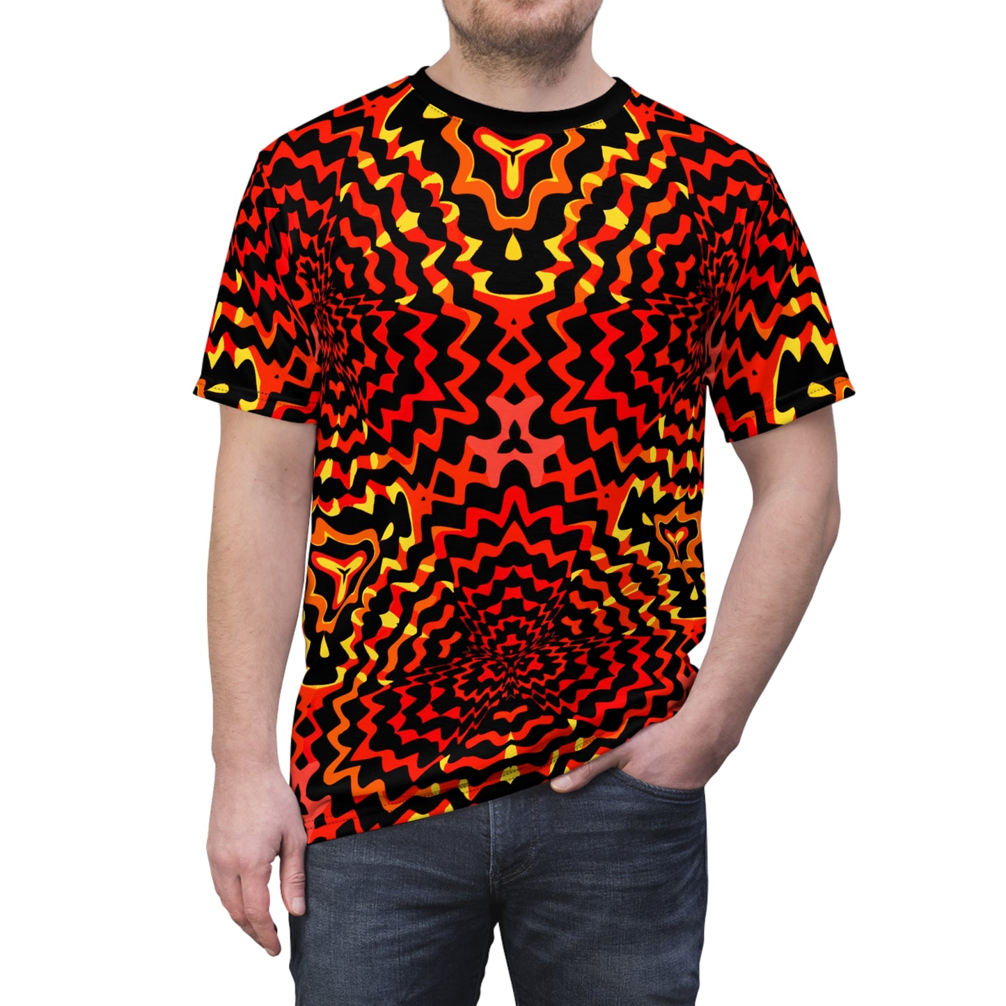 Cyclone's Embrace T-Shirt: Psychedelic Tornado Vortex Tee - Unisex All-Over Print Graphic Shirt